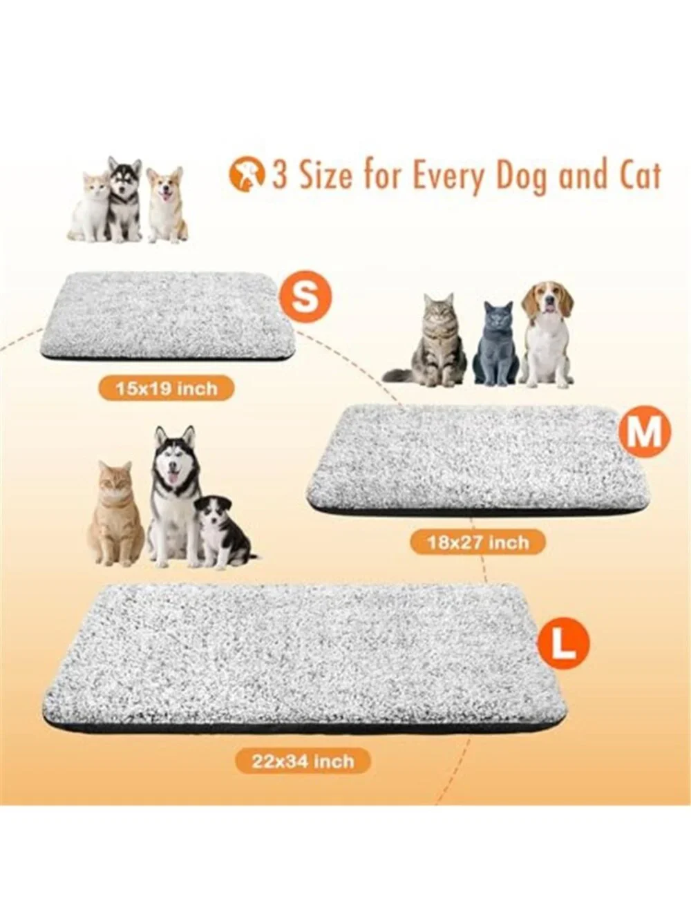 Self Warming Cat Bed Heating Pad Plush Washable Non Slip Pet Mat Small Dog